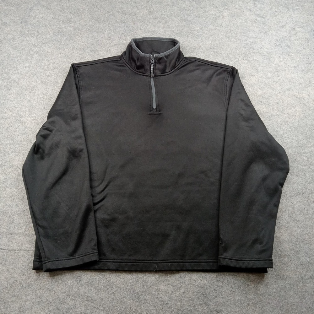 Starter Sweater Mens XL Black Quarter Zip Fleece Pullover Sweatshirt Athletic